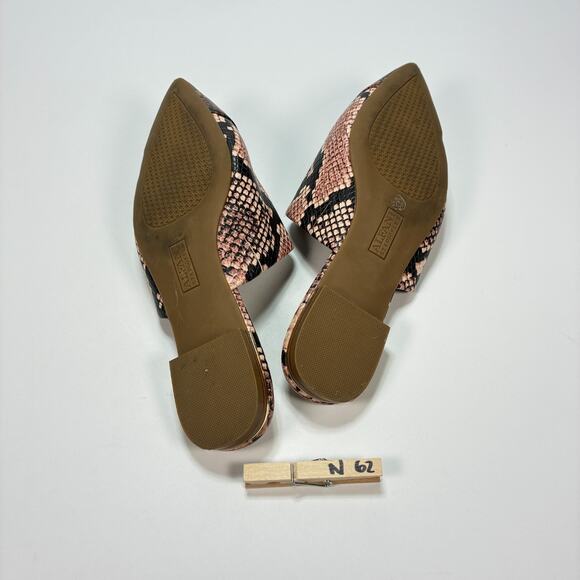 Alfani Step N Flex Snake Print Leather Pointed Toe Mules Flats Women's Size 6.5M - Picture 9 of 9